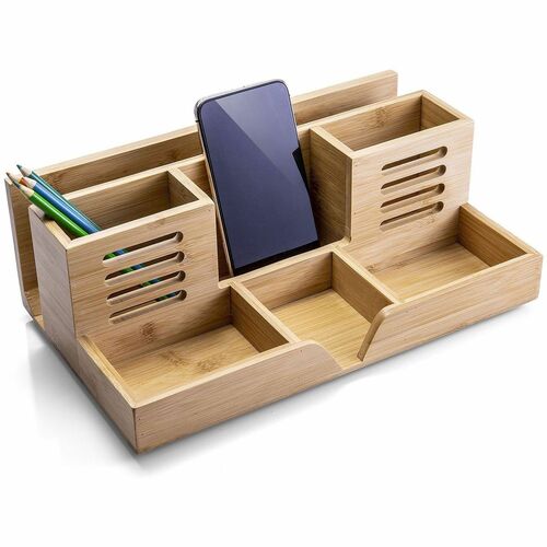 Officemate Desk Organizer,7 Compartments,14.09"x8.62"x5.28",Natural