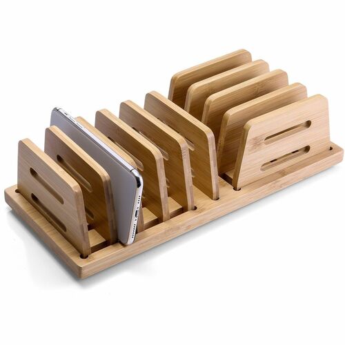 Officemate File Sorter,Bamboo,9 Adj Slots,Small,14.1"x6.85"x 3.23",Natl