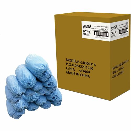 Genuine Joe Shoe Covers,PolyLite,Large,16"L,150/Carton,Blue