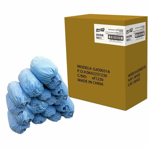 Genuine Joe Shoe Covers,PolyLite,XLarge,18"L,150/Carton,Blue