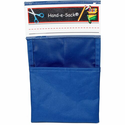 Seat Sack Pouch,Hand-e-Sack,Desk Storage,Adhesive,10/CT,Blue