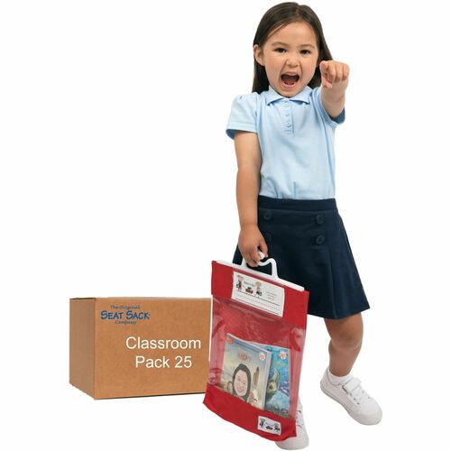 Seat Sack Pouch,w/Clear Sleeves,Book Baggies,10.5"x2"x16",25/CT,Red