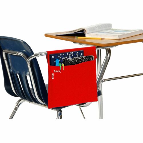 Seat Sack Desk Pouch,f/Sidearm Desks,25/CT,Red