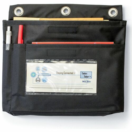 Seat Sack Pouch,f/Chromebook,3-Ring,Large,12.75"x1"x9.75",10/CT,Black