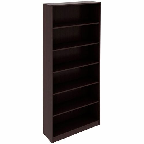 Lorell Bookcase, 6-Shelf, 5 Adj Shelves, 36"x12"x84", Espresso