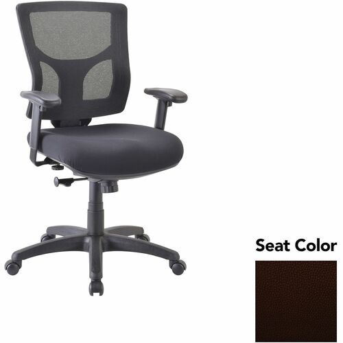 Lorell Mid-back Chair,24.38"-25.63"x26.38"x36.63"-40.25",Nightfall