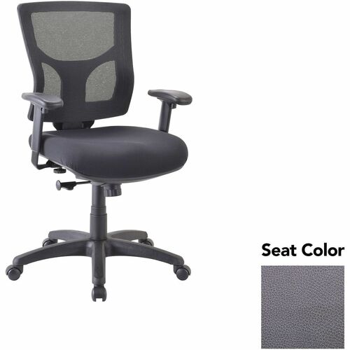 Lorell Mid-back Chair,24.38"-25.63"x26.38"x36.63"-40.25",Carbon