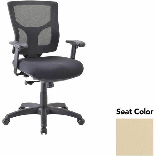 Lorell Mid-back Chair,24.38"-25.63"x26.38"x36.63"-40.25",Buff