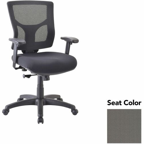 Lorell Mid-back Chair,24.38"-25.63"x26.38"x36.63"-40.25",Fog