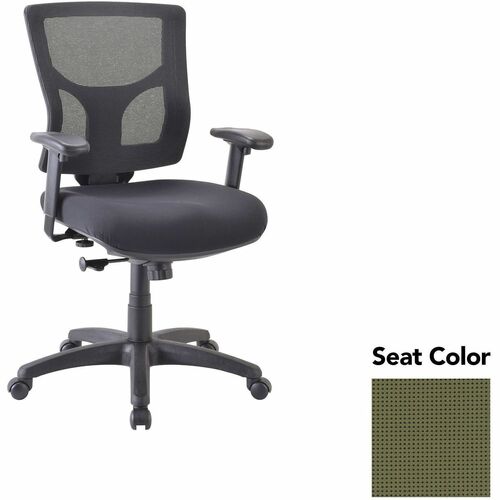 Lorell Mid-back Chair,24.38"-25.63"x26.38"x36.63"-40.25",Leaf