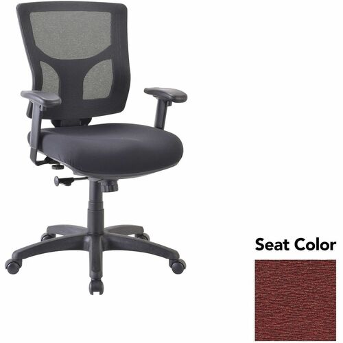 Lorell Mid-back Chair,24.38"-25.63"x26.38"x36.63"-40.25",Carmine