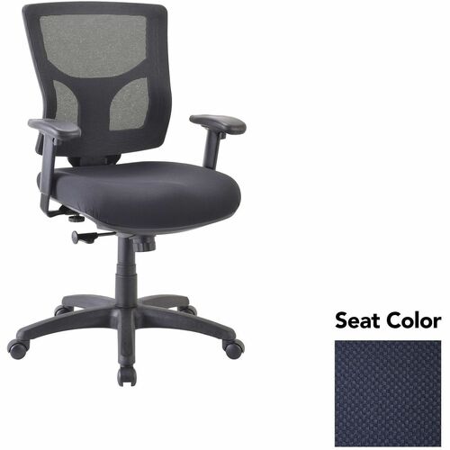 Lorell Mid-back Chair,24.38"-25.63"x26.38"x36.63"-40.25",Navy