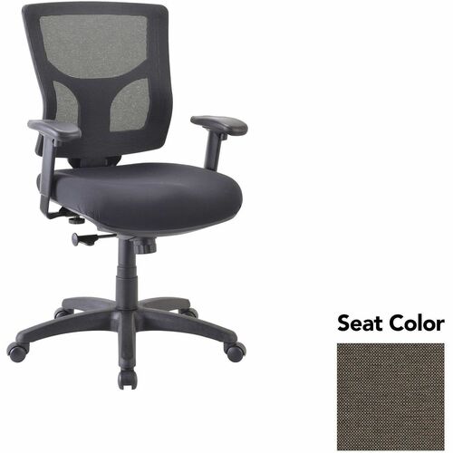Lorell Mid-back Chair,24.38"-25.63"x26.38"x36.63"-40.25",Stonewall