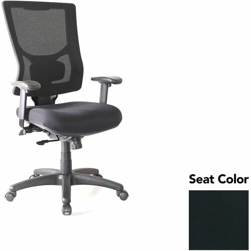 Lorell Hi-back Chair,MeshBack,20.88"x20.5"x41.38"-44.88",Black