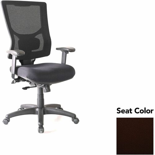 Lorell Hi-back Chair,MeshBack,20.88"x20.5"x41.38"-44.88",Nightfall