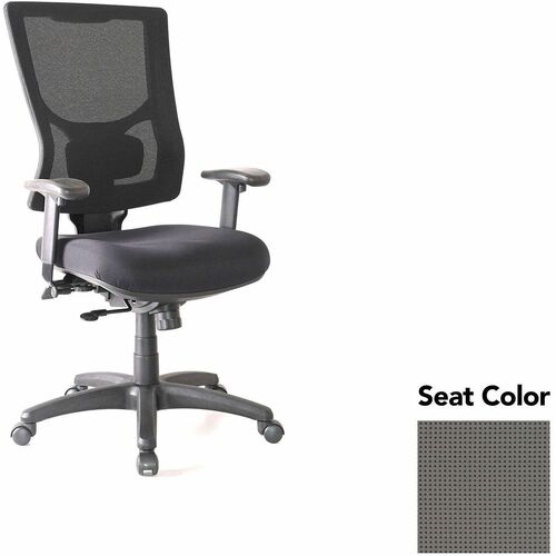 Lorell Hi-back Chair,Mesh Back,20.88"x20.5"x41.38"-44.88",Fog