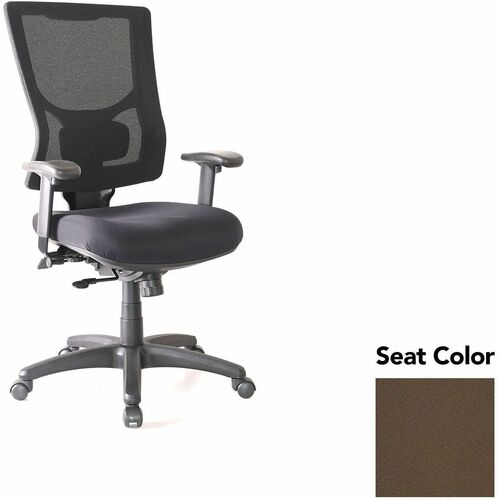 Lorell Hi-back Chair,MeshBack,20.88"x20.5"x41.38"-44.88",Fudge