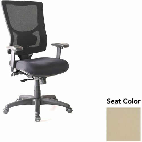 Lorell Hi-back Chair,MeshBack,20.88"x20.5"x41.38"-44.88",Pumice