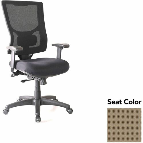 Lorell Hi-back Chair,MeshBack,20.88"x20.5"x41.38"-44.88",Latte