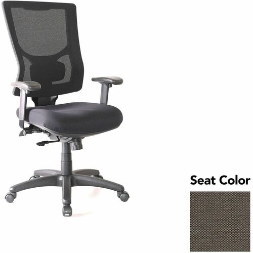 Lorell Hi-back Chair,MeshBack,20.88"x20.5"x41.38"-44.88",Stonewall