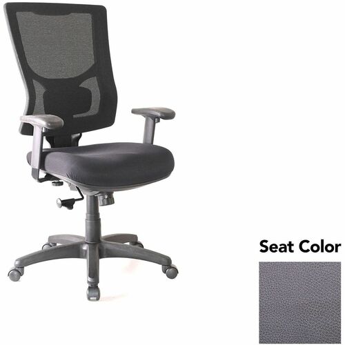 Lorell Hi-Back Chair,Mesh Back,20.88"x20.5"x40.5"-44",Carbon