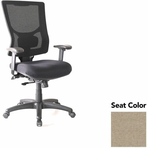 Lorell Hi-back Chair,MeshBack,20.88"x20.5"x41.38"-44.88",Travertine