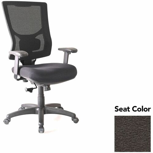 Lorell Hi-Back Chair,Mesh Back,20.88"x20.5"x40.5"-44",Pepper