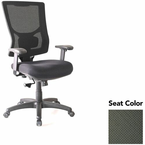 Lorell Hi-Back Chair,Mesh Back,20.88"x20.5"x40.5"-44",Olive GN