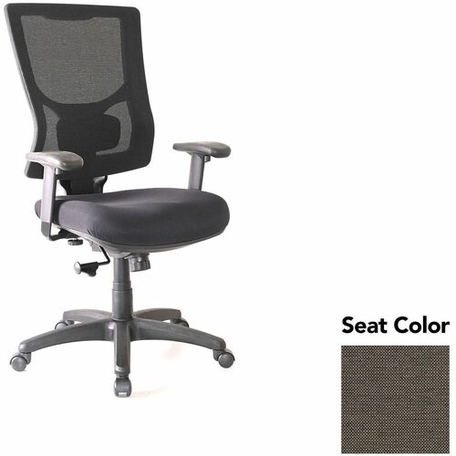 Lorell Hi-Back Chair,MeshBack,20.88"x20.5"x40.5"-44",Stonewall