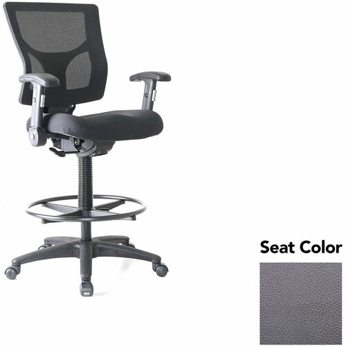 Lorell Stool,Mesh,Arms,19.5"x19.31"x43.75"-53.5",Carbon