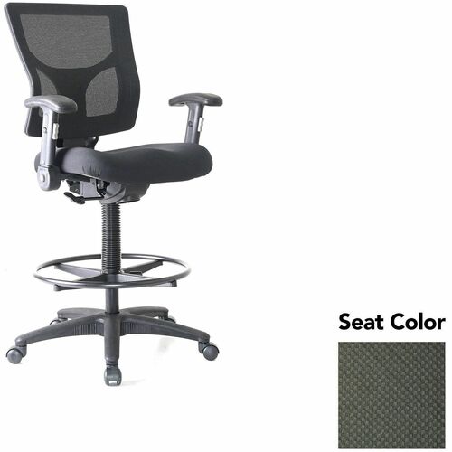 Lorell Stool,Mesh,Arms,19.5"x19.31"x43.75"-53.5",Olive Green