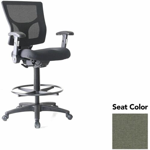 Lorell Stool,Mesh,Arms,19.5"x19.31"x43.75"-53.5",Sage