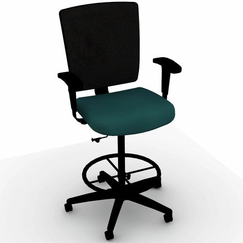 Lorell Stool,Mesh,Arms,19.5"x19.31"x43.75"-53.5",Forest