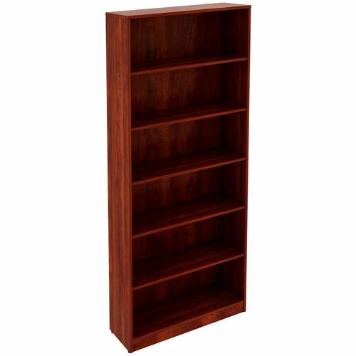 Lorell Bookcase, 6-Shelf, 5 Adj Shelves, 36"x12"x84", Cherry