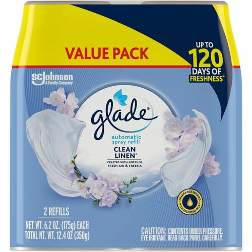 S.C. JOHNSON & SON, INC Air Freshener Refill,f/AutoSpray,CleanLinen,12.4oz,2/PK,3/CT