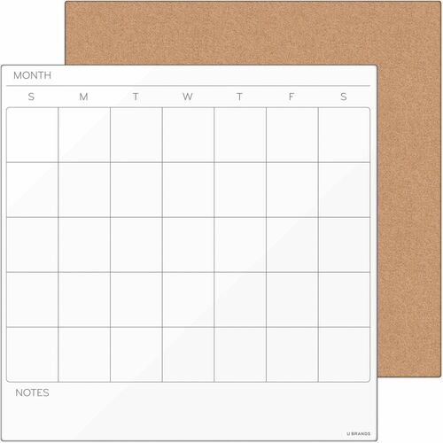 U Brands Board Pack,Magnetic Calendar Dry-Erase/Corkboard,2/PK,WE/TN