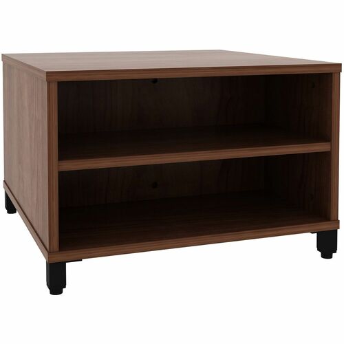 Lorell Table,w/Storage,Modular,24"x24"x15.75"-20",Walnut