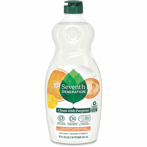 Seventh Generation Dish Soap, Liquid, Lemongrass, Nontoxic, 19oz, 6/CT