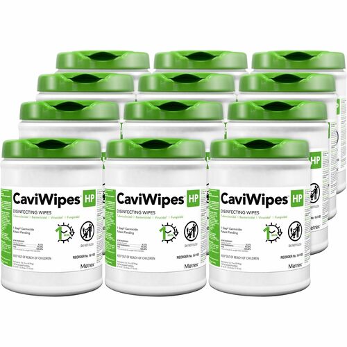 Metrex Disinfectant Wipes,HP,6"x6-3/4",160/Pouch,12PK/CT,WE