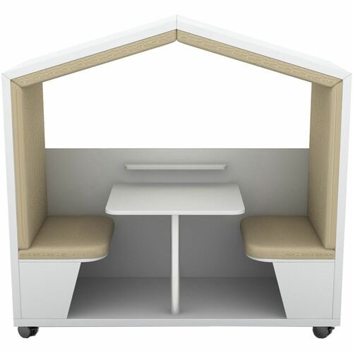 Nook Seating/Table,Roof,4-Person,79"x30"x77",WE Laminate/Wheat