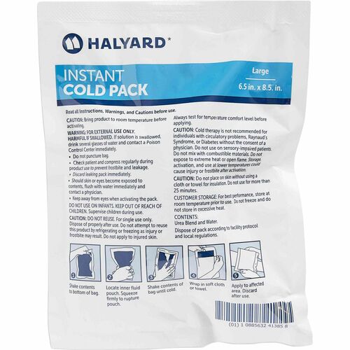 Halyard Health Cold Pack,Instant,20-Minute Therapy,6-1/2"x8-1/2",24/CT,WE