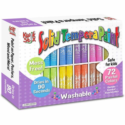 The Pencil Grip Paint Sticks,Solid Tempera,12 Colors,72/Set,Pastels