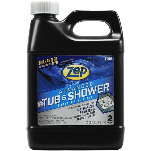 Zep Commercial Drain Opener,f/Tub/Shower Drains,1 Qt/32oz,Clear