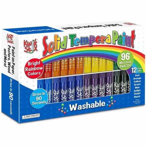 The Pencil Grip Paint Sticks,Solid Tempera,8 Colors,96/Set,Rainbow