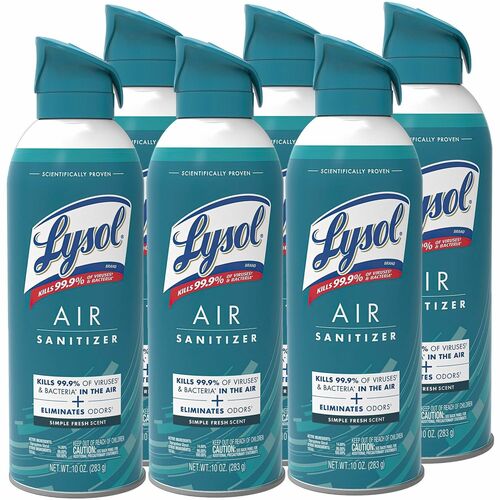 Reckitt Benckiser Air Sanitizing Spray, Simple Fresh Scent, 10oz, 6/CT