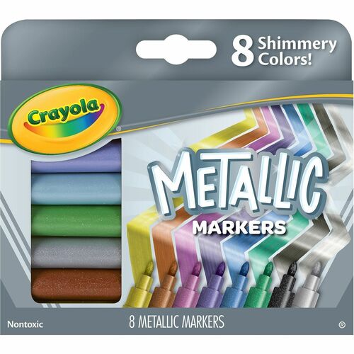Crayola Metallic Markers, Nontoxic, 8/PK, Assorted