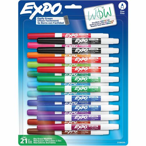 Newell Brands Dry-erase Markers, Fine Point, Nontoxic, 21/PK, Assorted