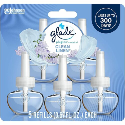 S.C. JOHNSON & SON, INC Air Freshener Refill,f/Plug-in Warmers,Linen,3.35oz,5/PK