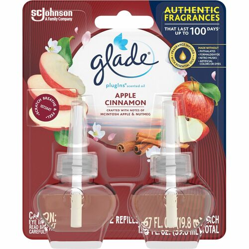 S.C. JOHNSON & SON, INC Air Freshener Refills,f/Glade Plug-In,Apple Cinn,1.34oz,2/PK