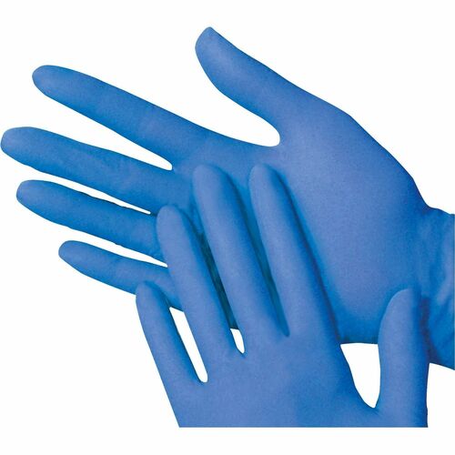 SKILCRAFT Gloves,Exam,Nitrile,Textured,PF,Large,100/Disp,10/BX,Blue